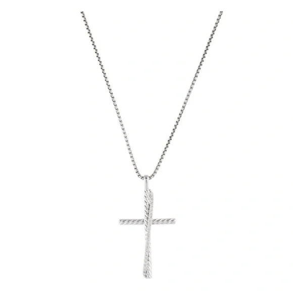 David Yurman Silver Cross Necklace - Picture 1 of 5